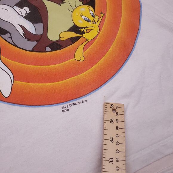 Vintage 90s Looney Tunes Logo Character Graphic T Shirt Classic Mens L - Picture 4 of 8
